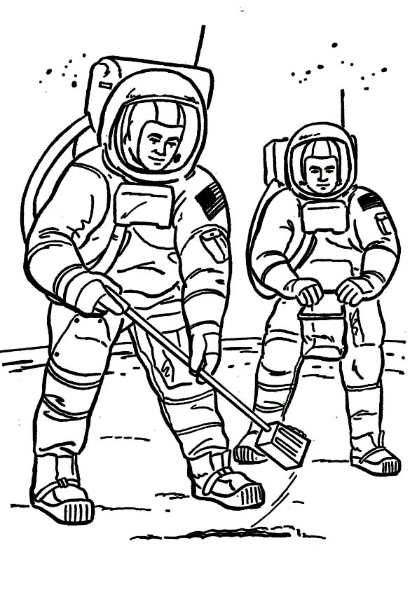 Plansa de colorat cu Astronaut 26 19